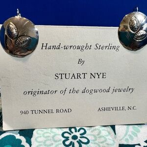 Stuart Nye Silver Pine Cone French Wire Earrings